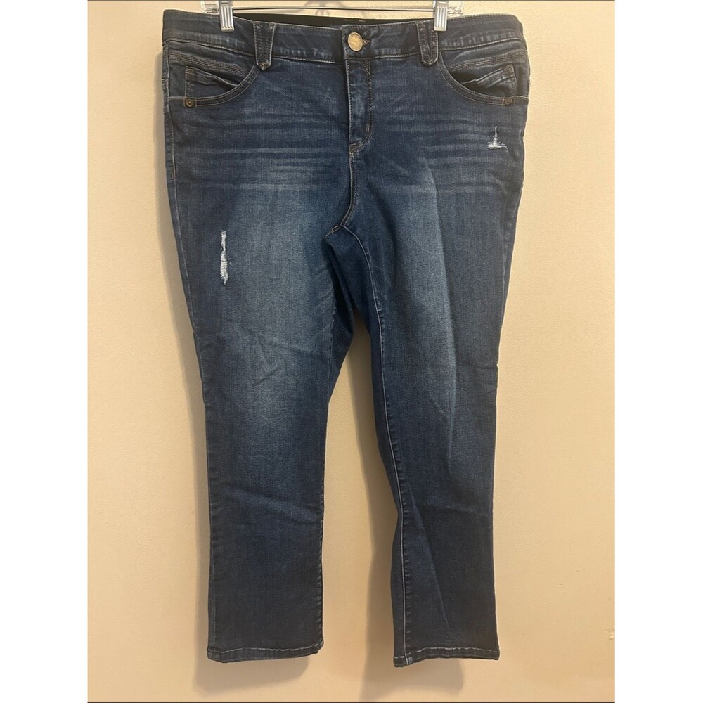 Democracy "Ab"solution Distressed Cropped Jeans 18W